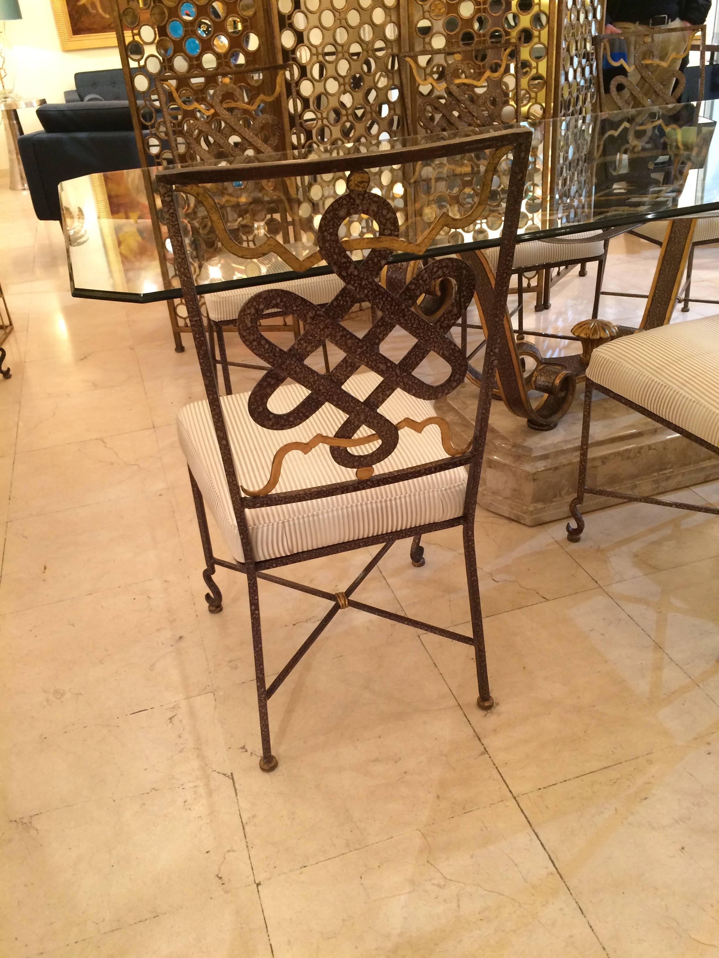 20th Century Dining Table and 8 Chairs in the Style of Poillerat