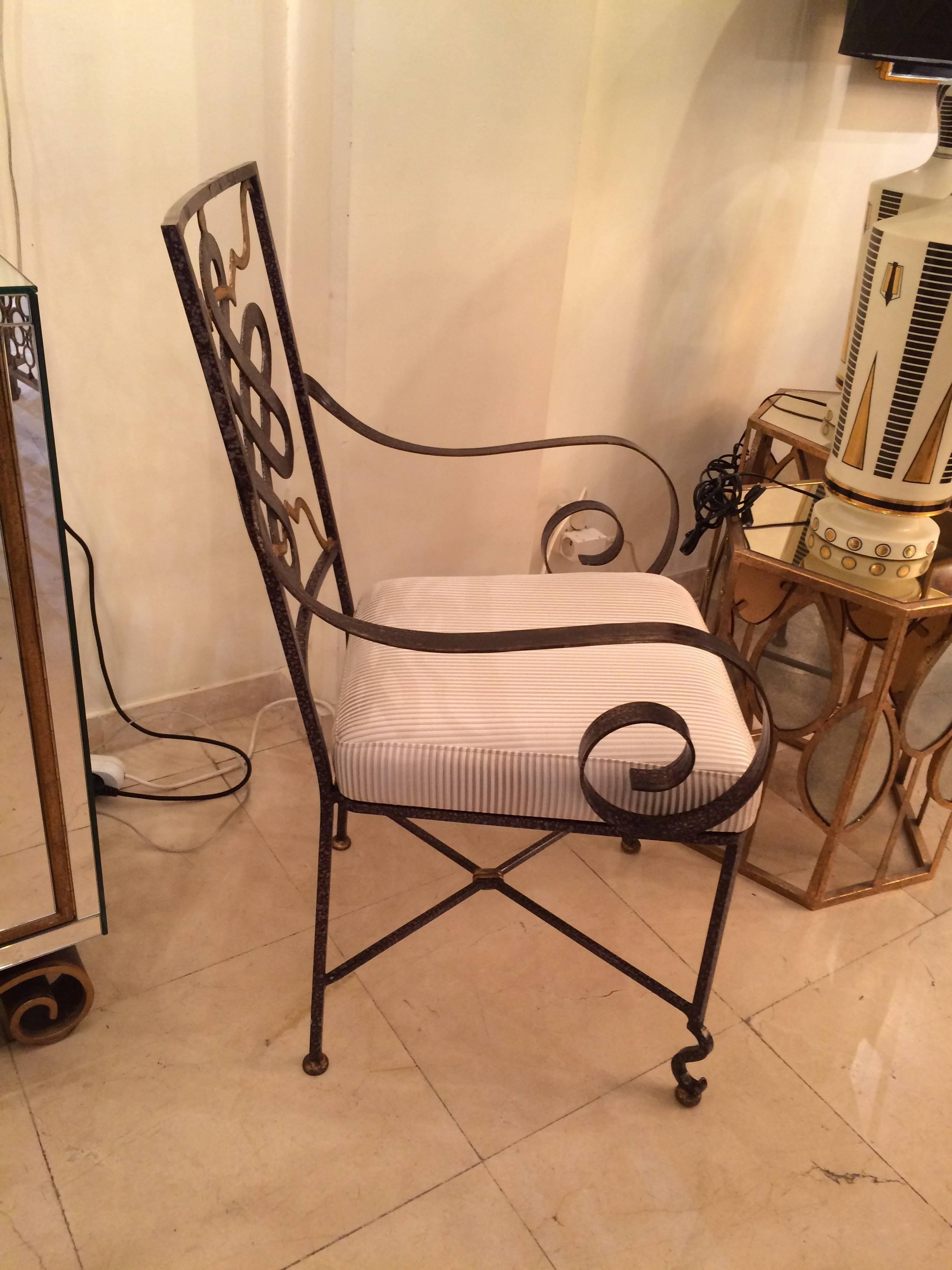 Dining Table and 8 Chairs in the Style of Poillerat 1