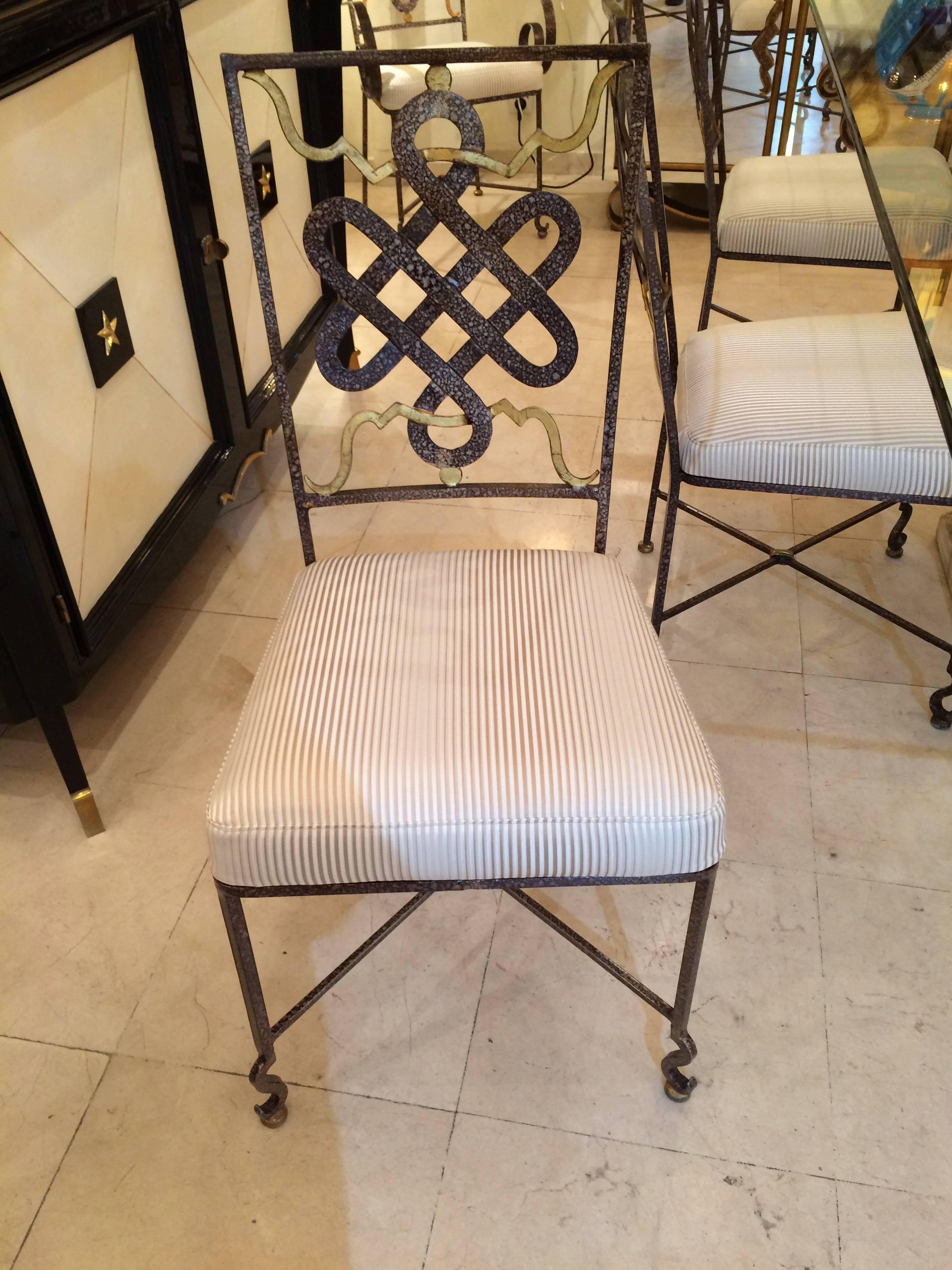 Dining Table and 8 Chairs in the Style of Poillerat 4