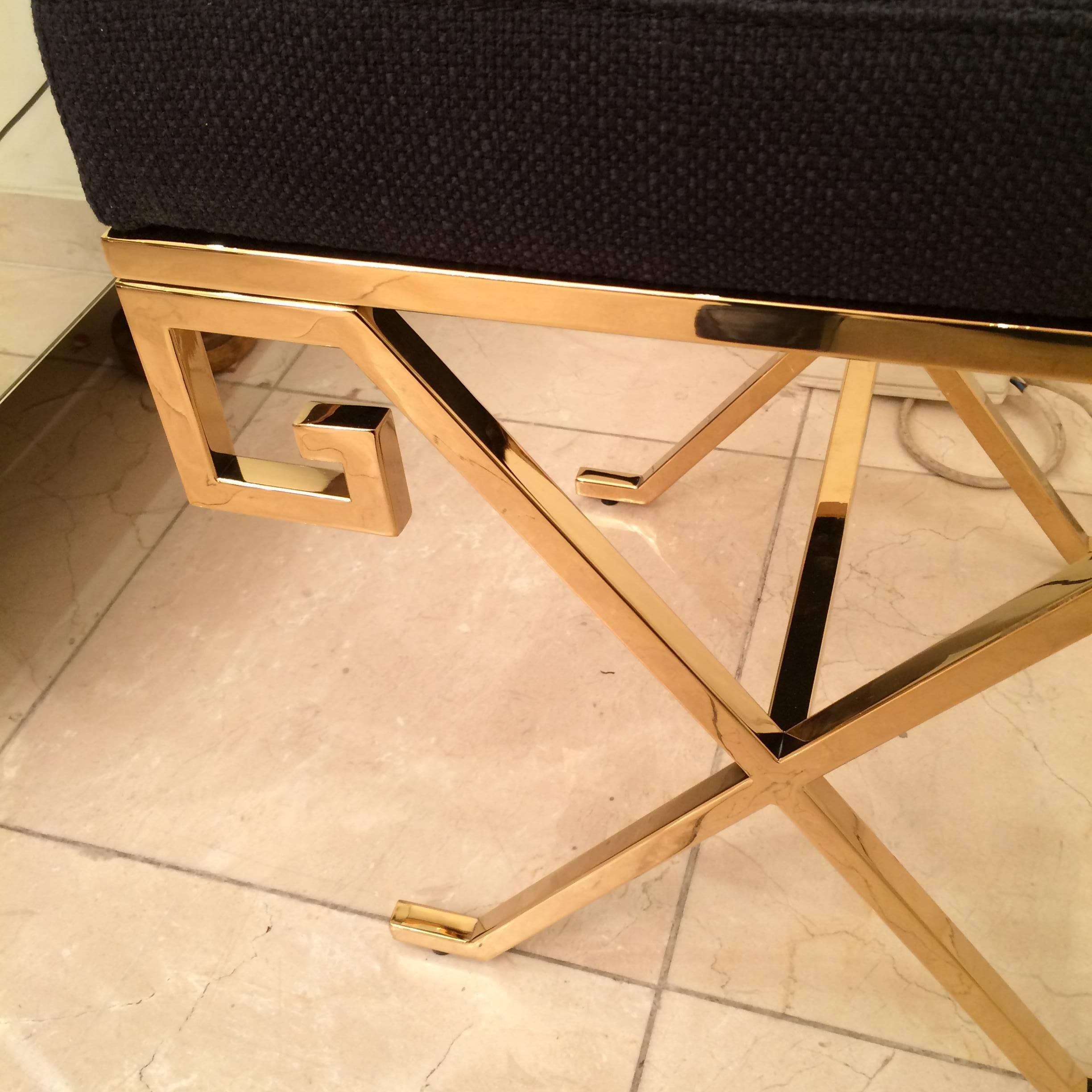 French Pair of Gold Stools For Sale