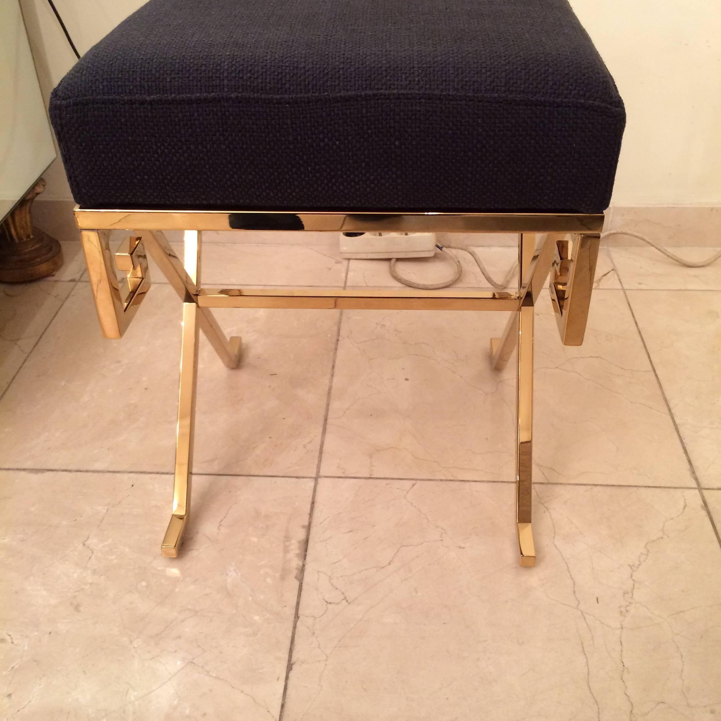 Pair of Gold Stools In Excellent Condition For Sale In Saint-Ouen, FR