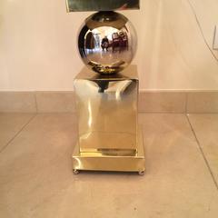 Very Big Pair of Brass and Chrome Lamps
