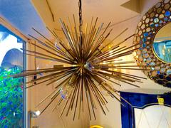 Bronze Sputnik or Sunburst Chandelier