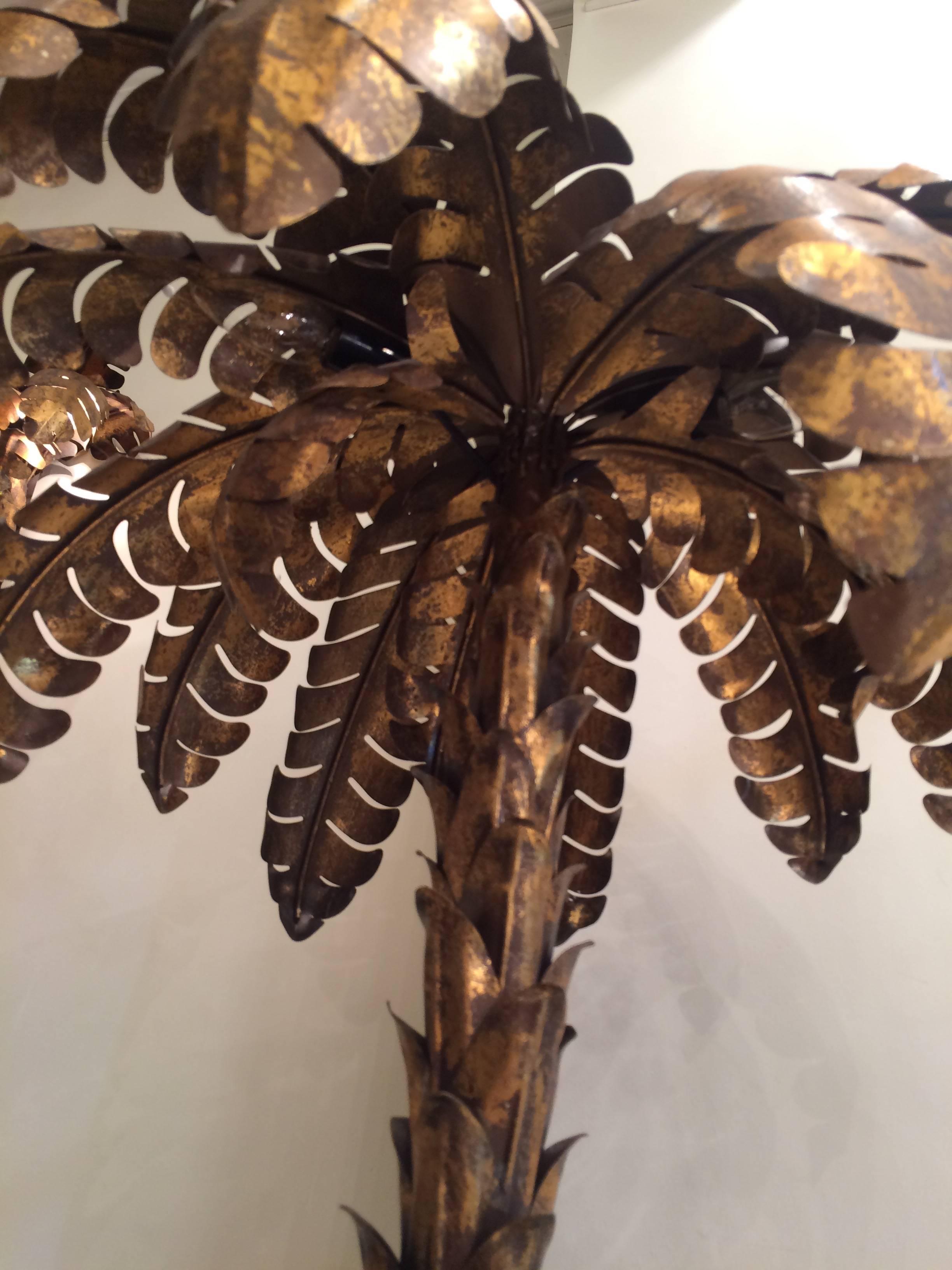 Pair of Palm Tree Tables Lamps in the Style of Jansen In Good Condition For Sale In Saint-Ouen, FR