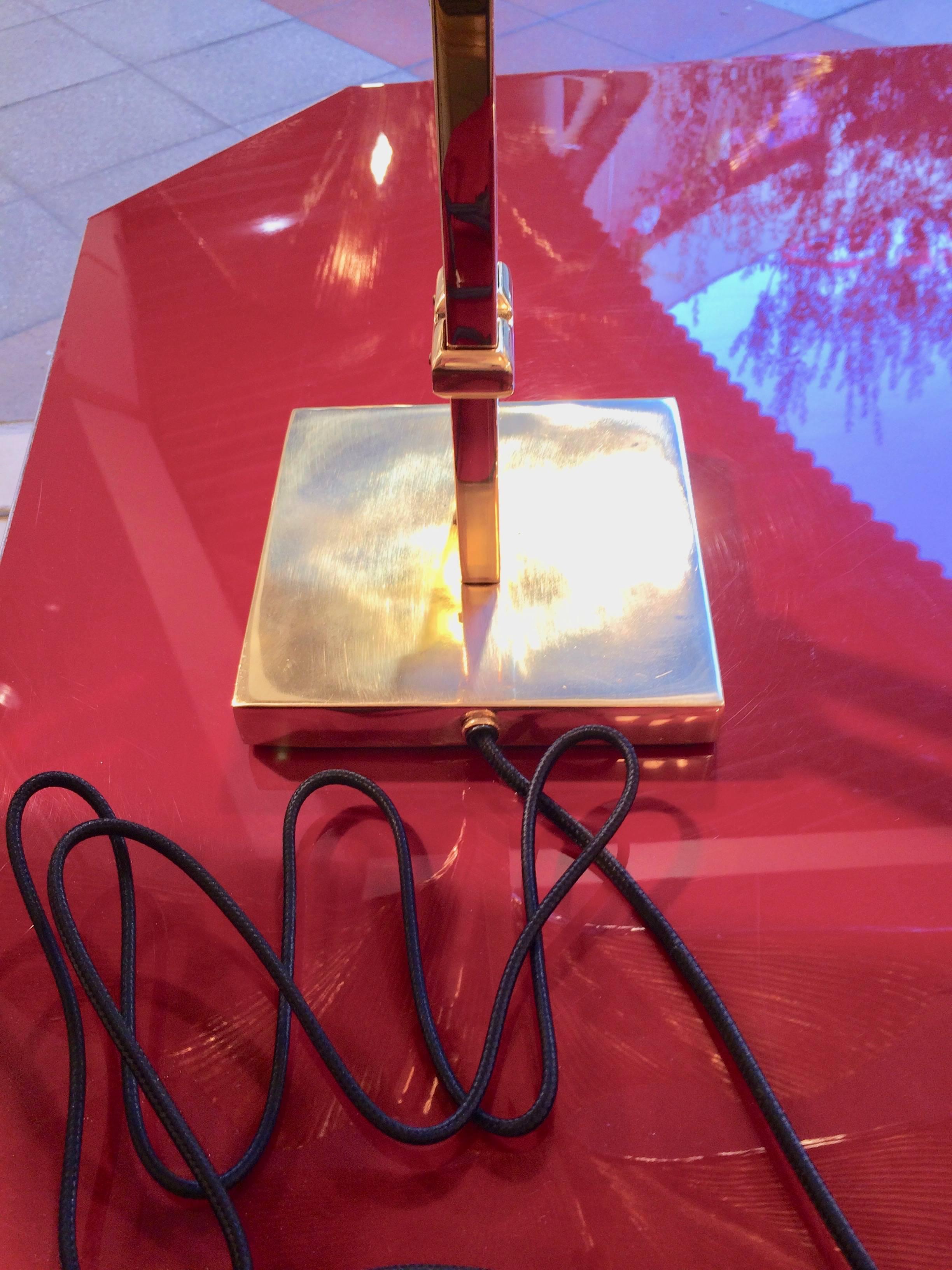 Pair of Big Gingko Brass Lamps In Excellent Condition For Sale In Saint-Ouen, FR