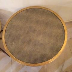 Pair of Bronze and Galuchat Side Tables