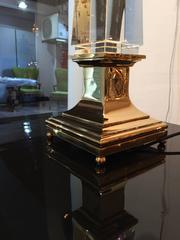 Pair of Big Obelisk Crystal Lamps