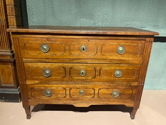 Italian 19th Century Walnut Commode with Marquetry Detail