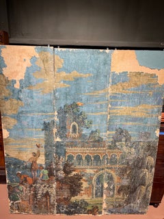 Trittico di carta da parati panoramica francese del XIX secolo