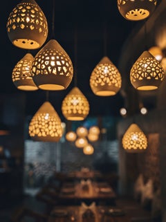 Cepa Udaipur Large Sculptural Cutwork Ceramic Pendant Light by Naaya Studio