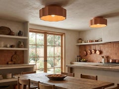 Large Ridged Ceramic Flush Mount Ceiling Light, 19" Canista Ridges Naaya Studio