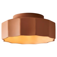Large Ridged Ceramic Flush Mount Ceiling Light, 19" Canista Ridges Naaya Studio