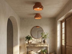 SWIRL Sculptural Ceramic Flush Mount Ceiling Light, 19" by Naaya Studio