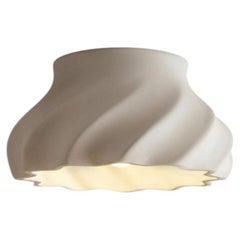 SWIRL Sculptural Ceramic Flush Mount Ceiling Light, 19" by Naaya Studio