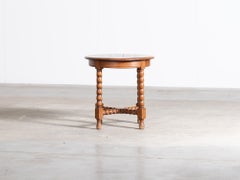 Bobbin Oak Side Table, French c. 1940s