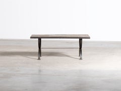 French Slate & Iron Coffee Table, Mid 20th Century