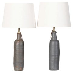 French Stoneware Table Lamps, 19th Century
