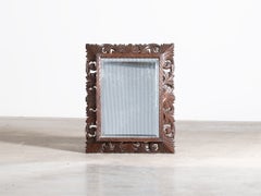 French Oak Cushion Mirror c. 1900