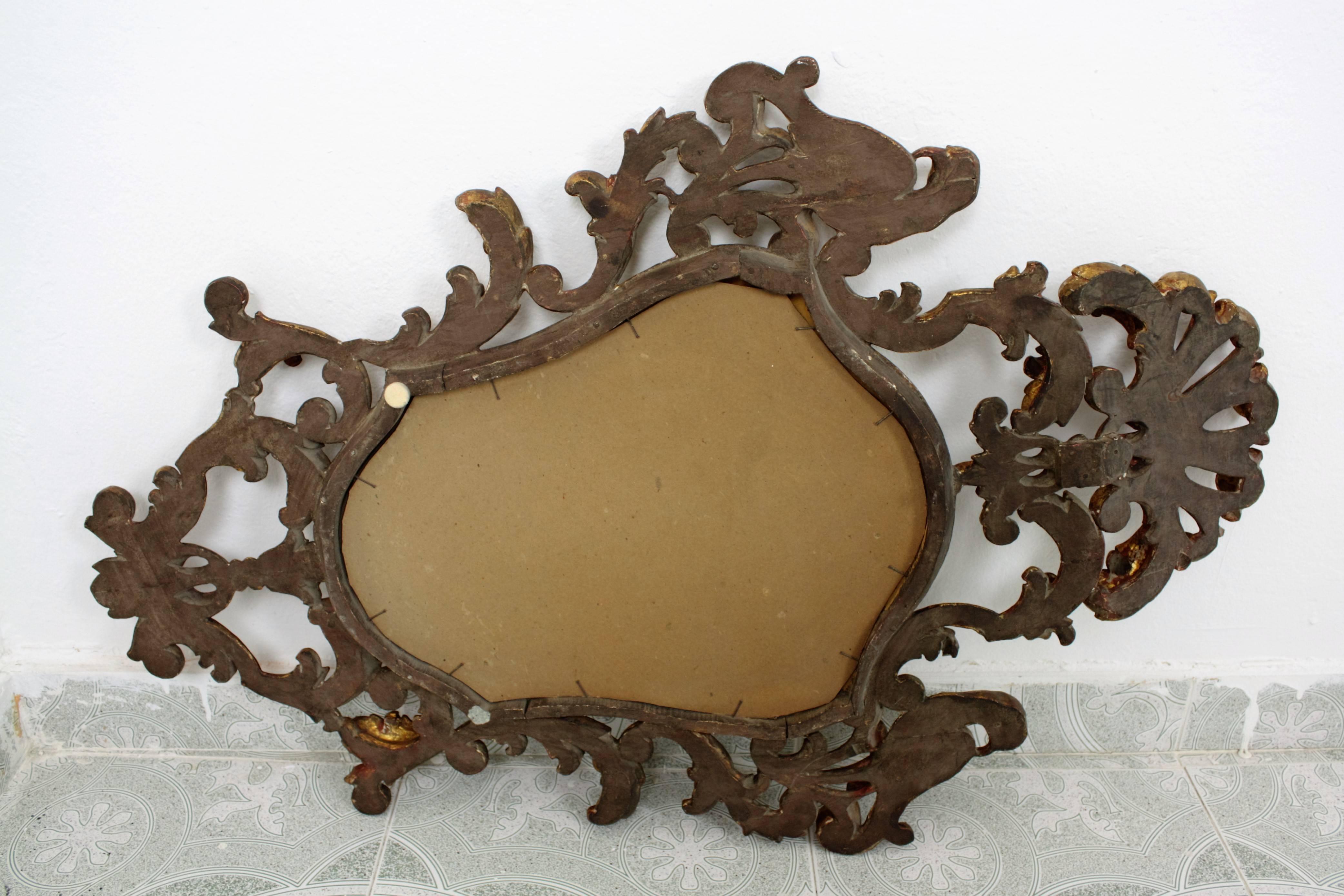 Rococo Giltwood Mirror, Spain, 19th Century 5
