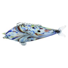 Scultura di pesce multicolore in vetro di Murano di grandi dimensioni