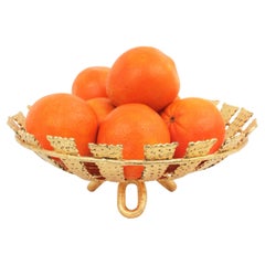 Sunburst Centerpiece Bowl in Gilt Wrought Iron