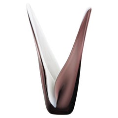 Vase aus violettem und weißem Murano Sommerso-Glas, Italien 1960