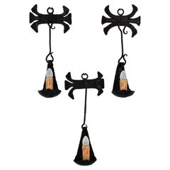 Spanish Gothic Revival Wall Lights in Hand-Forged Iron