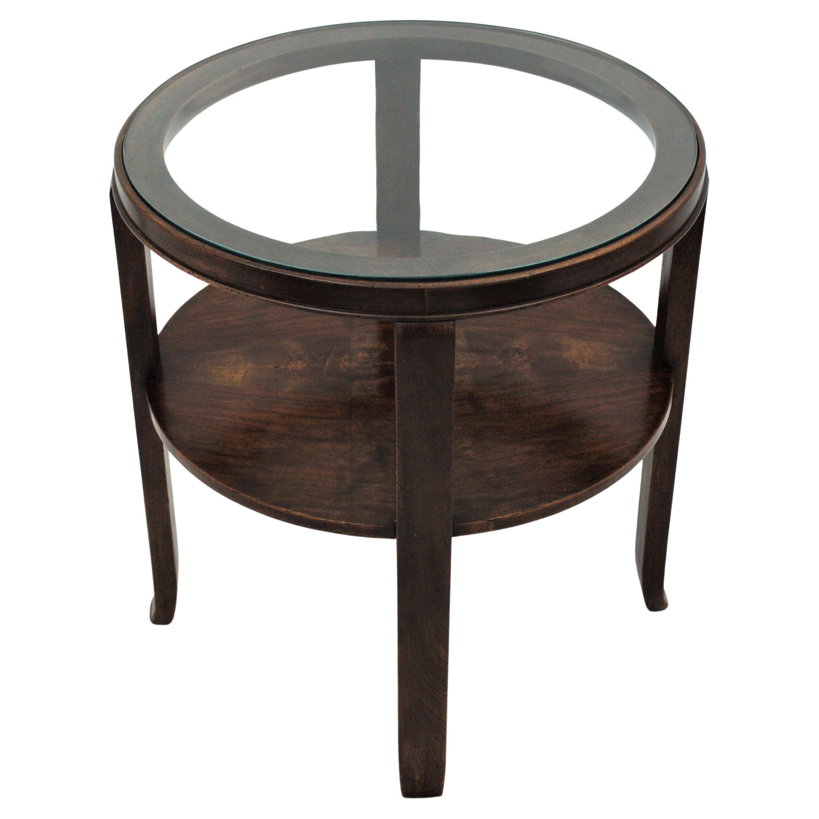round glass top end table
