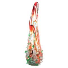 Vintage Murano Art Glass Multi Color Murrine XL Vase in the Style of Cenedese, 1970s