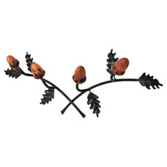 Wall Coat Rack with Black Forest Oak Leaf and Acorn Design, 1960s
