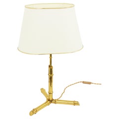 Italian Faux Bamboo Tripod Table Lamp in Brass, 1970s