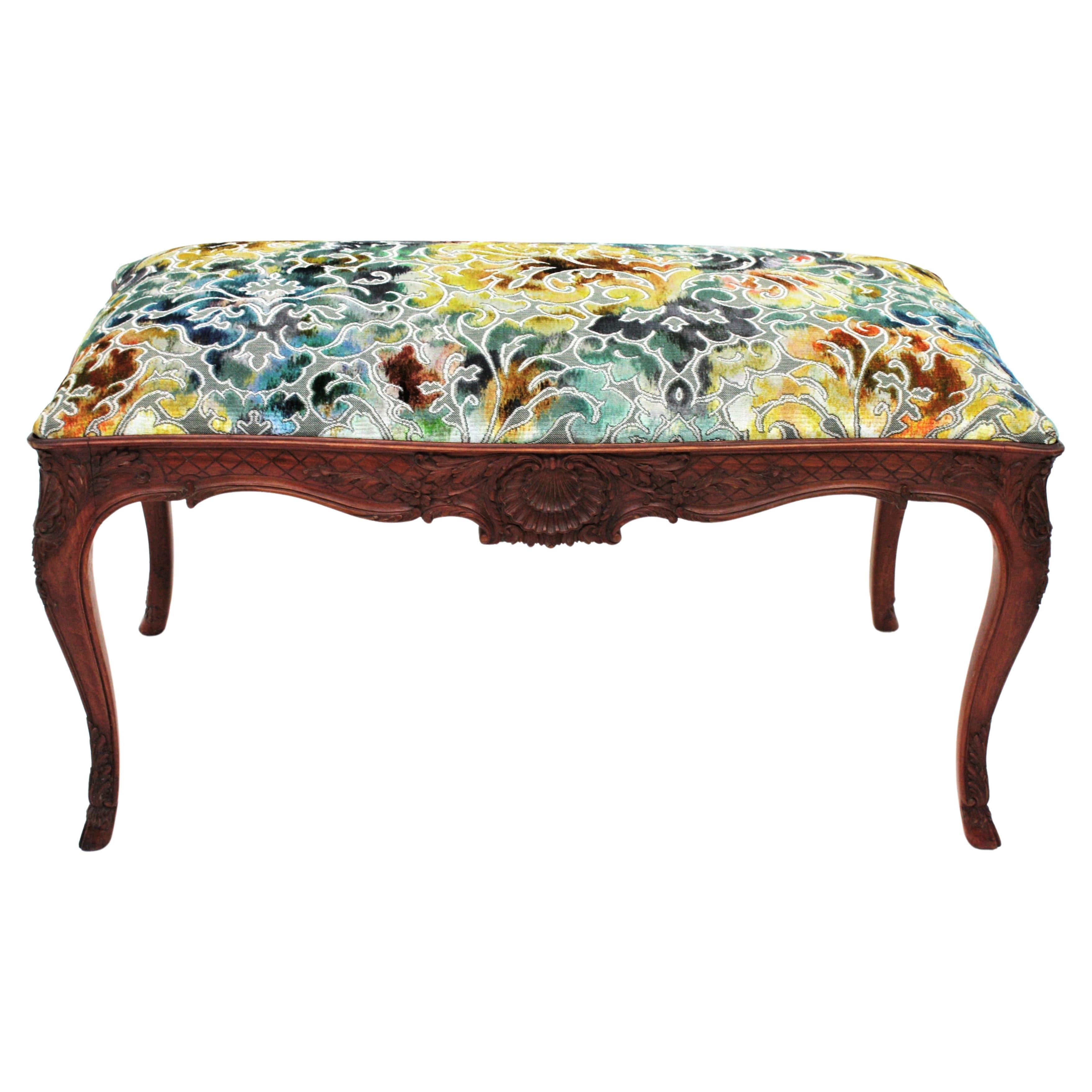 Louis XV Style Upholstered Bench For Sale