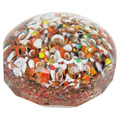Vintage Murano Multicolor Art Glass Paperweight