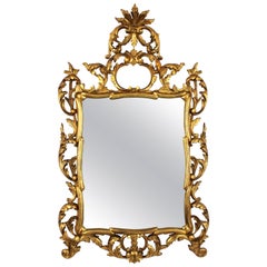 Vintage Spanish Rococo Giltwood Mirror with Crest