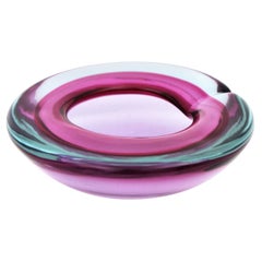 Archimede Seguso Murano Purple Sommerso Art Glass Bowl