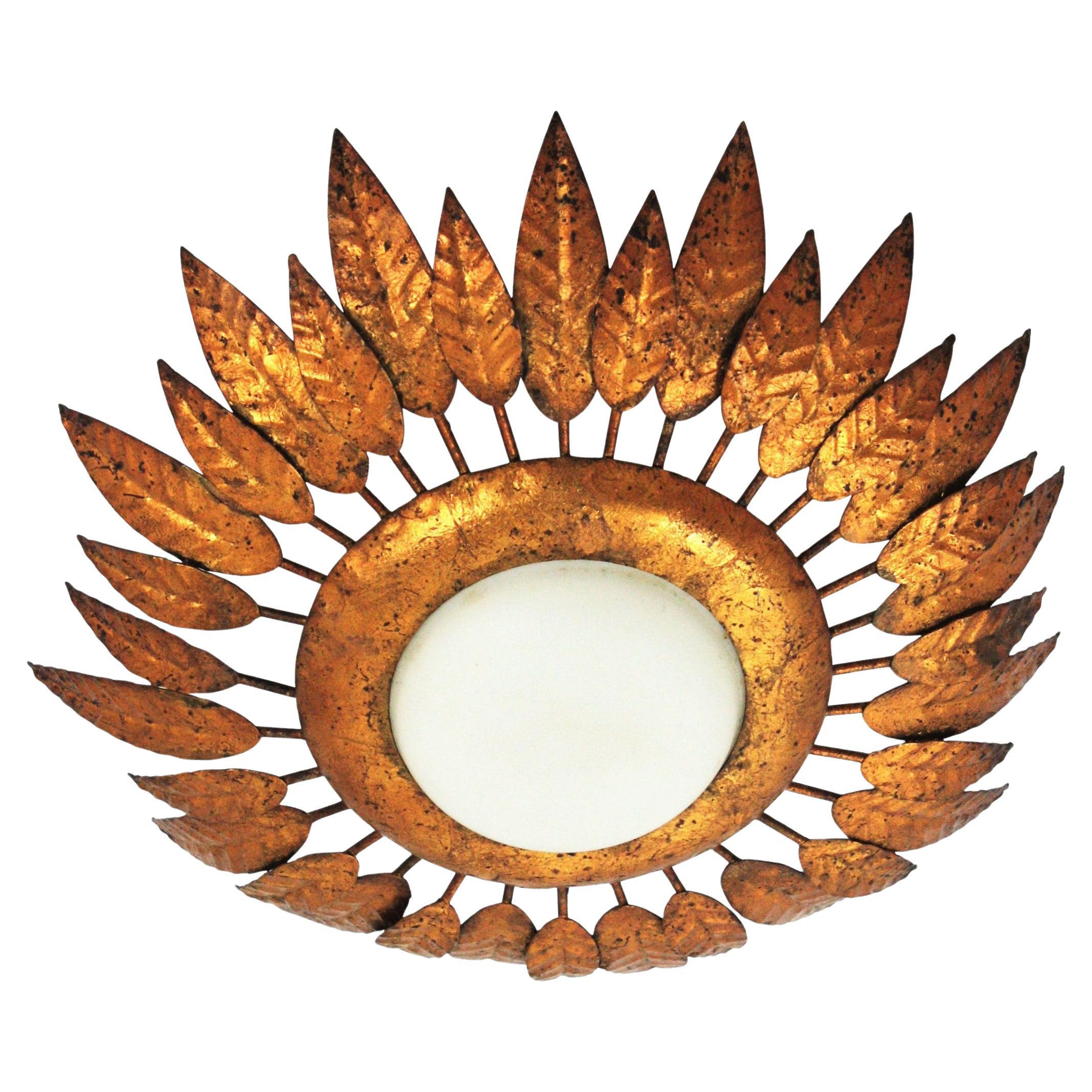 Lightsights en fer et verre au lait, France 1950