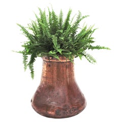 Tall French Copper Cauldron or Planter with Handles 
