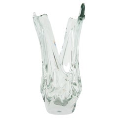 Vintage Large Clear Murano Art Glass Vase, 1960s