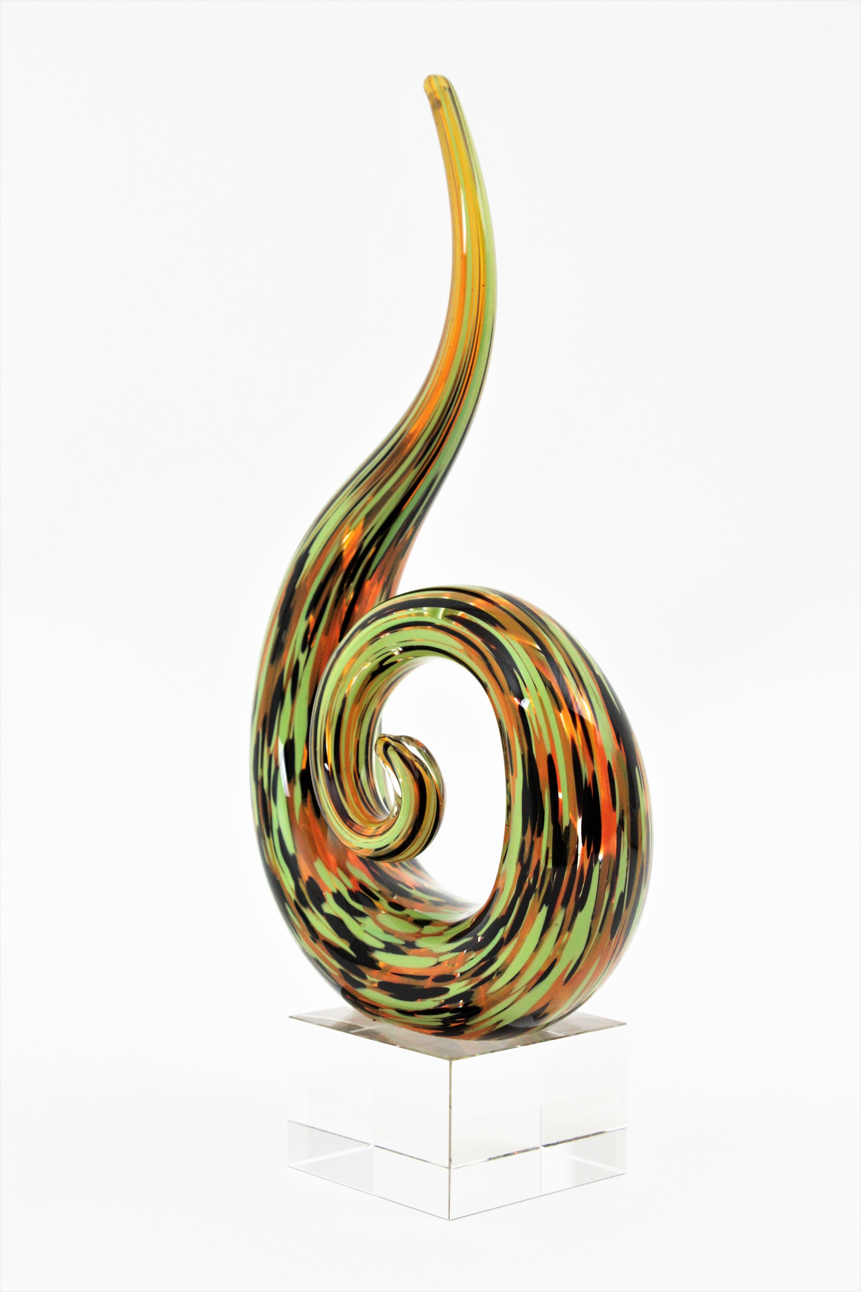 murano glass spiral sculpture