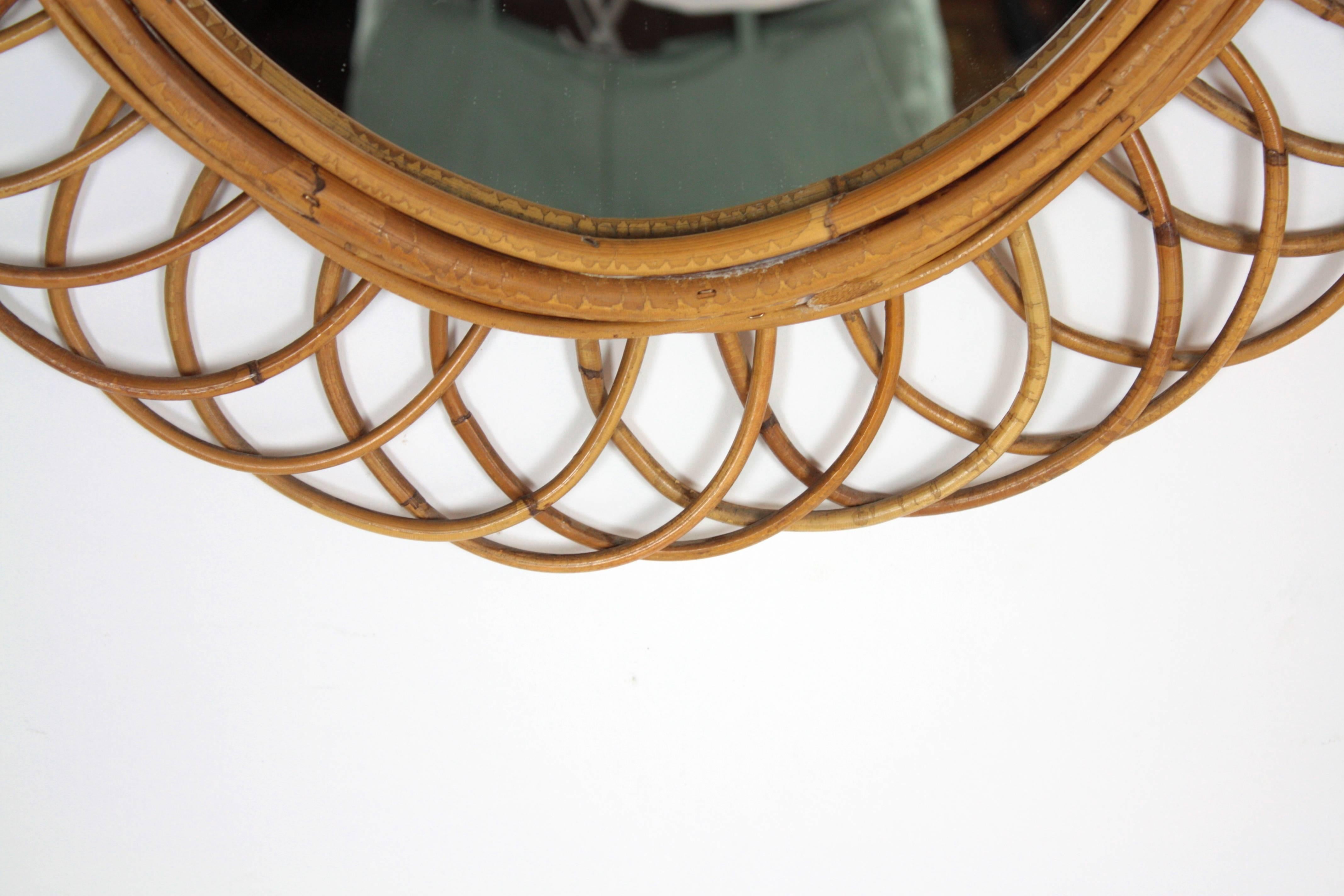 oval bamboo mirror