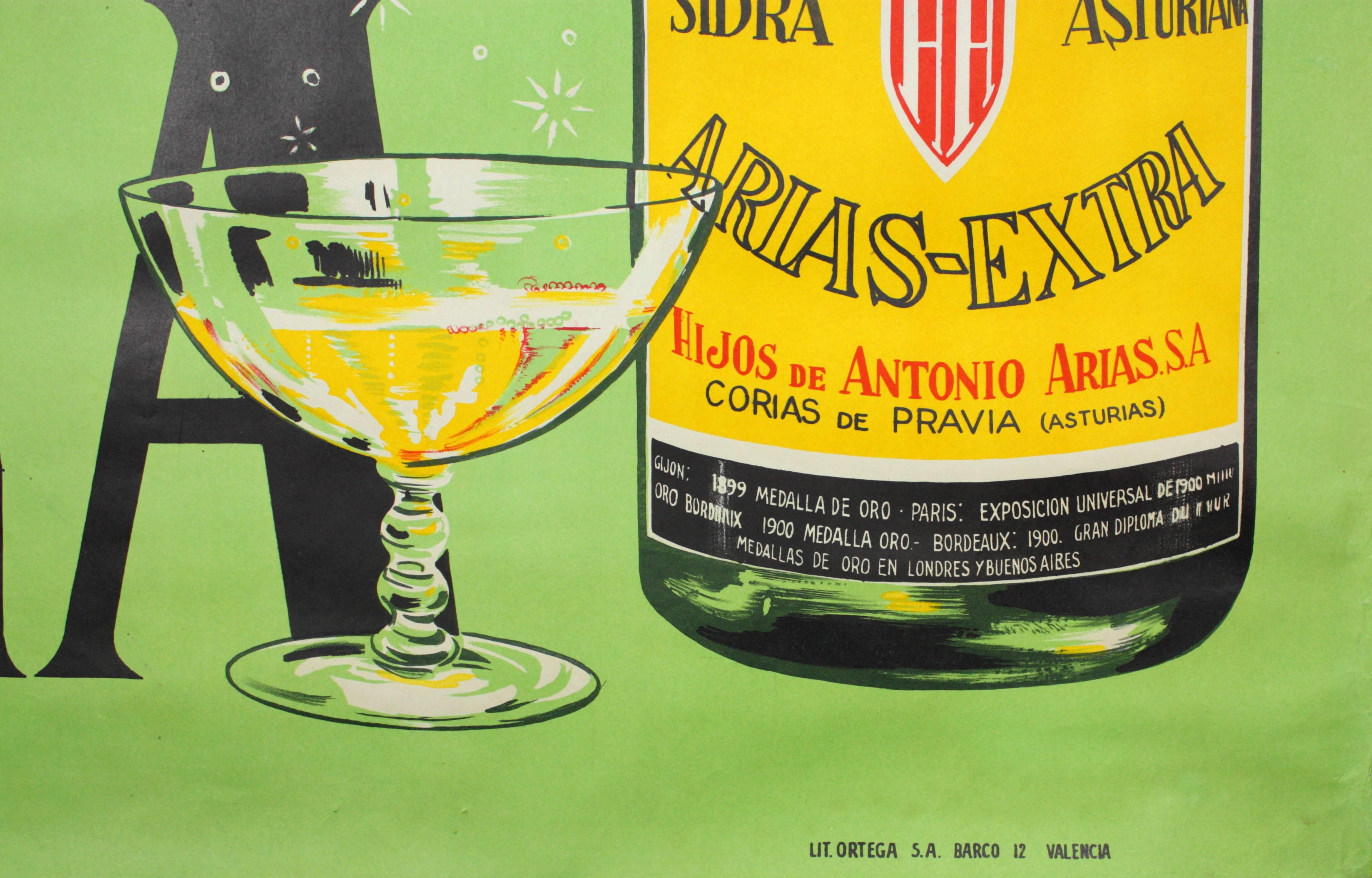 Original advertising Spanish poster illustrated by Vilaso. Beautiful and very decorative poster in large size.