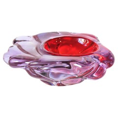 Livio Seguso Murano Purple Red Blue Alexandrite Art Glass Bowl