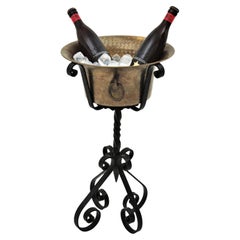 Cubitera de hierro forjado y latón para vino Champán