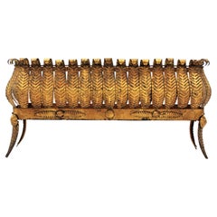 Large Foliage Planter Jardinière in Gilt Iron