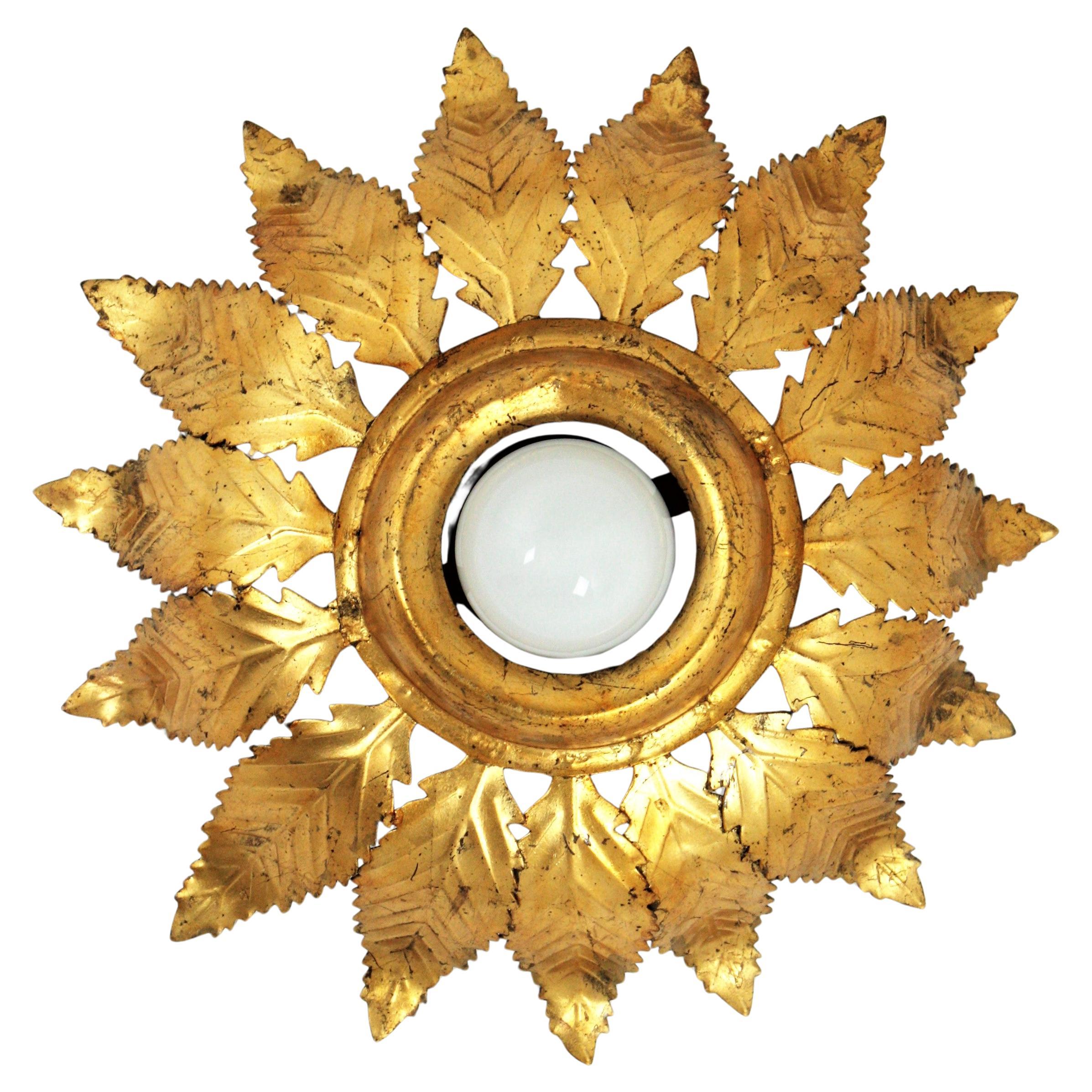 Sunburst Crown of Light Light en fer doré