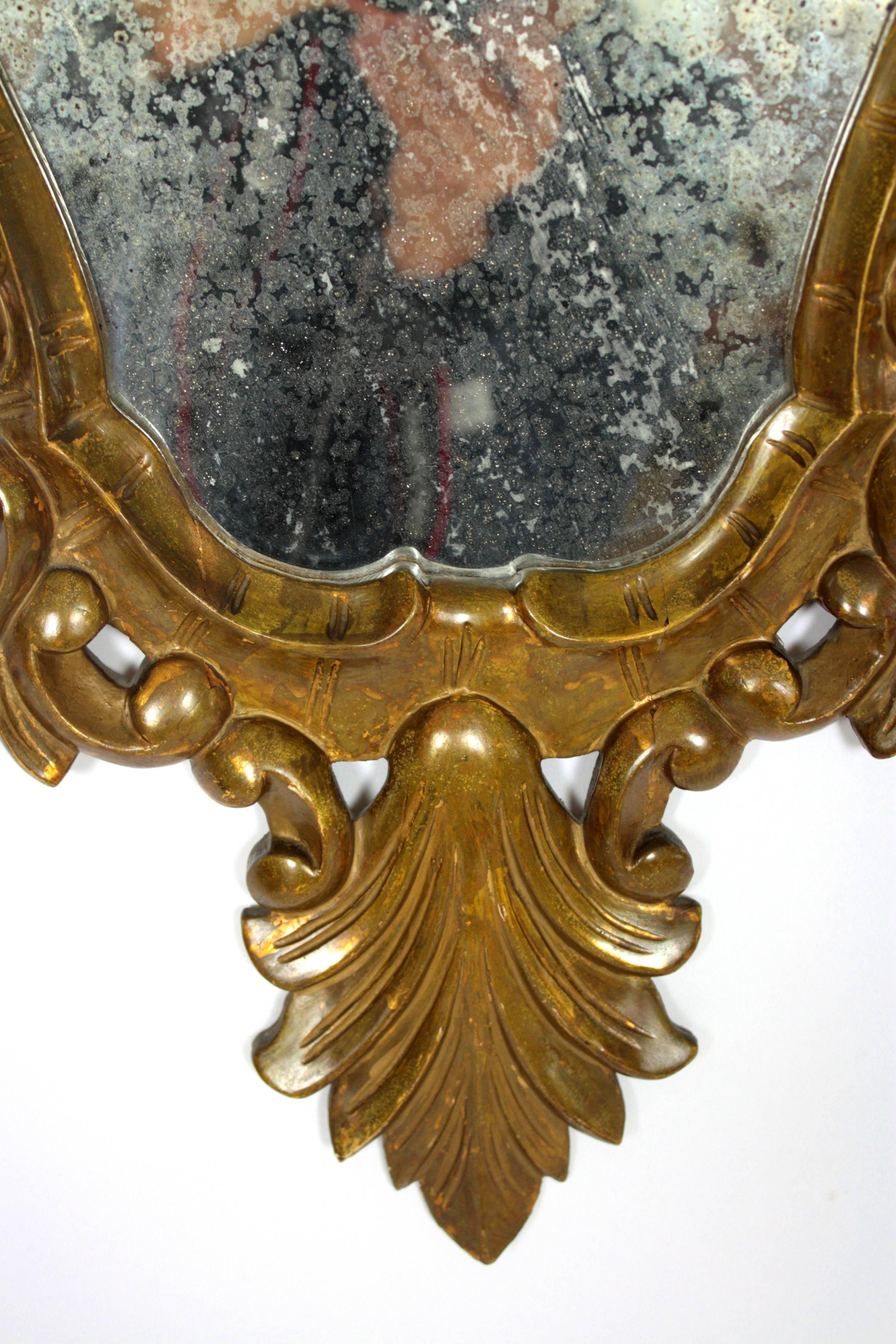 Late 19th Century Spanish 19th Century Rococo style Carved Giltwood Mirror , 19th Century