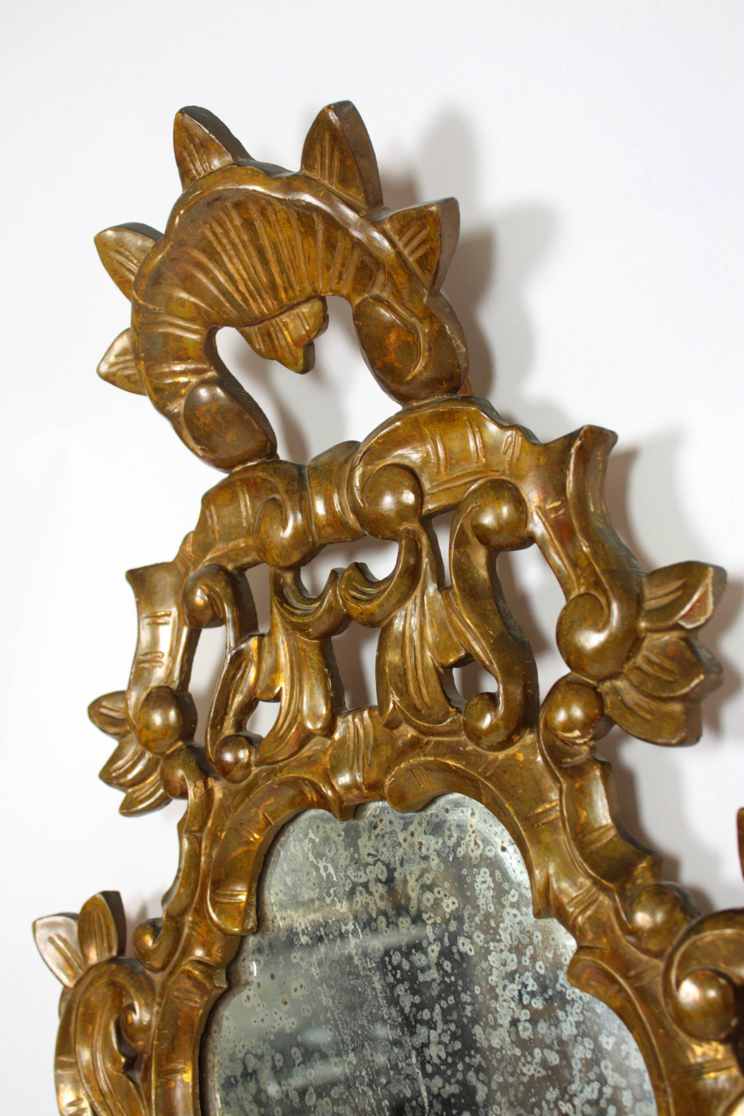 Spanish 19th Century Rococo style Carved Giltwood Mirror , 19th Century 1