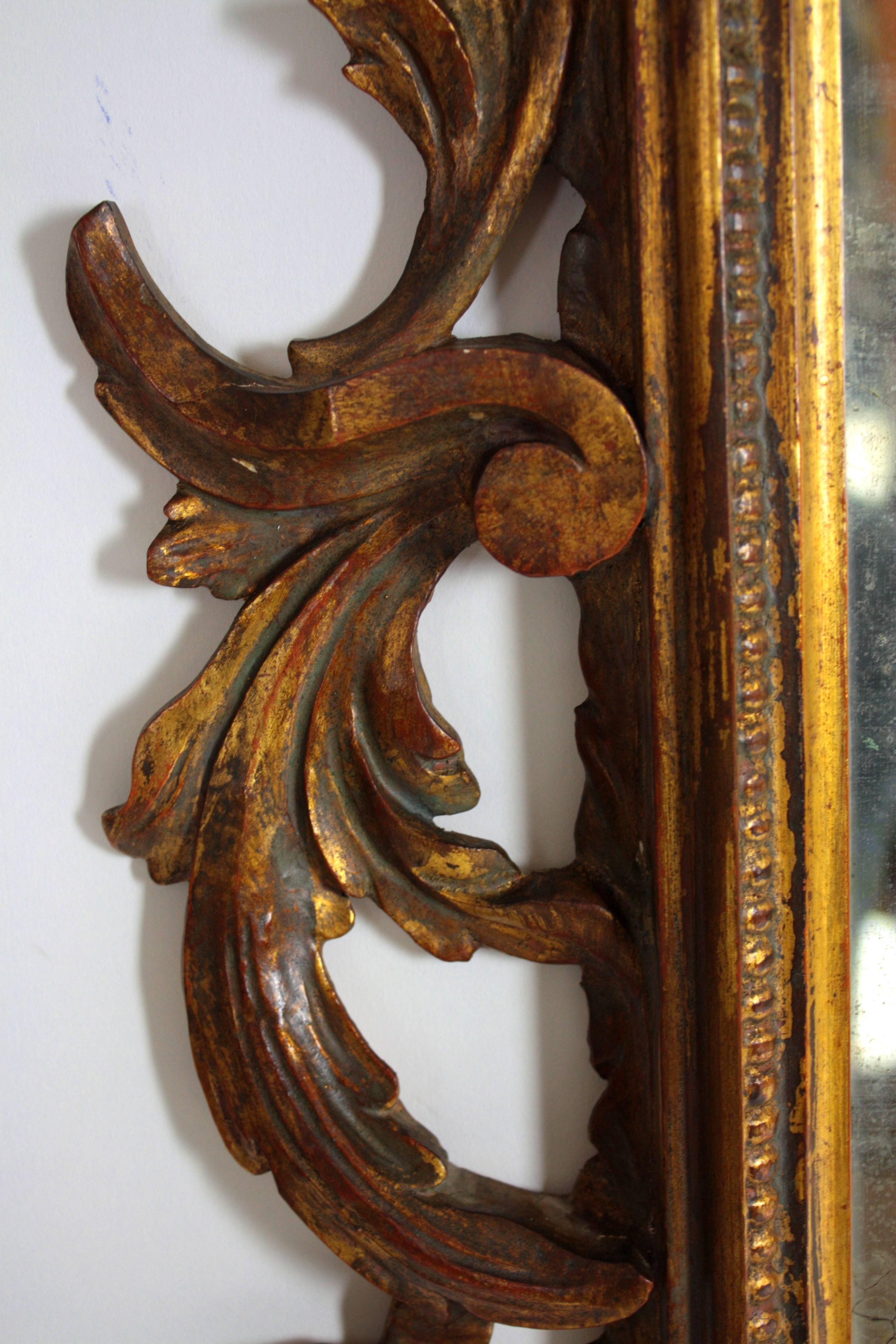 19th Century Spanish Rococo Style Giltwood Mirror 2