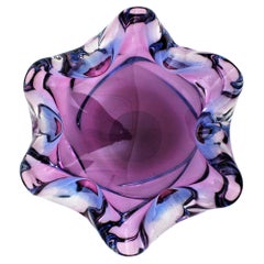 Seguso Murano Rosa Lila Sommerso Kunstglas Schale oder Aschenbecher, Italien, 1960er Jahre