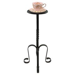 Vintage Spanish Drinks Table / Side Table / Gueridon in Wrought Iron, 1940s